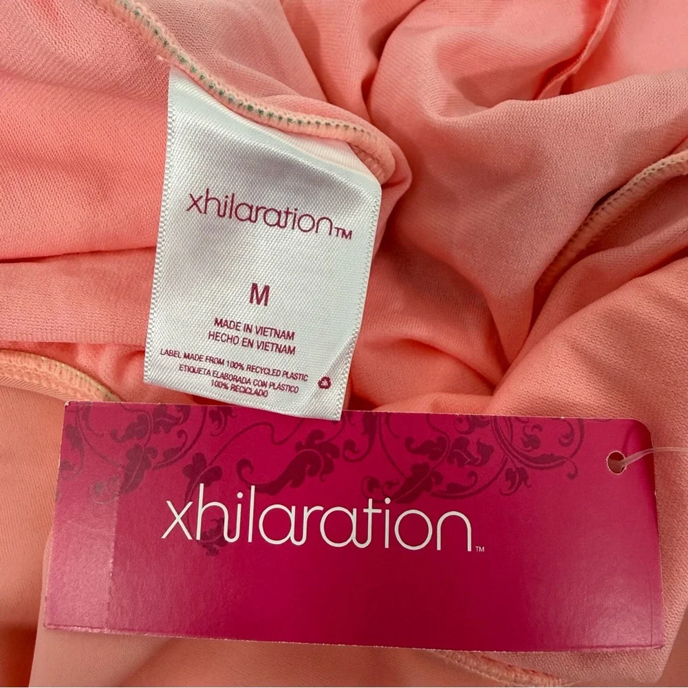 Women’s Xhilaration Palm Print One Piece Swimsuit Scoop Back Adjustable Straps M - Picture 12 of 16